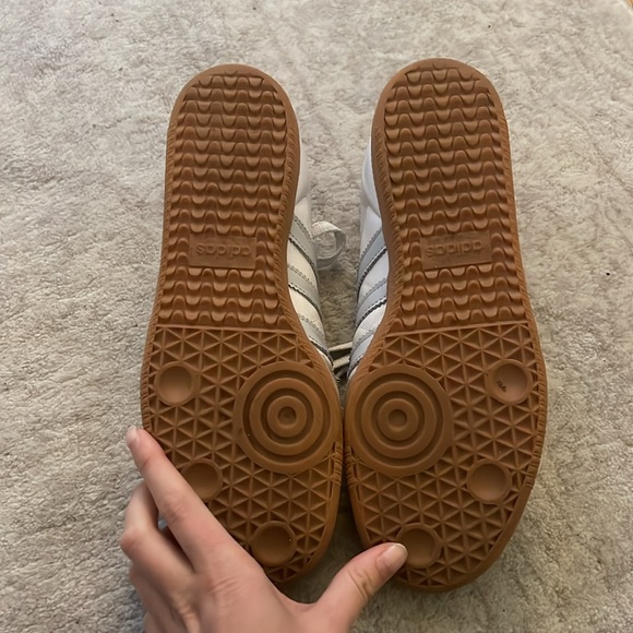 Adidas White and Light Blue Samba Sneakers - Picture 9 of 10